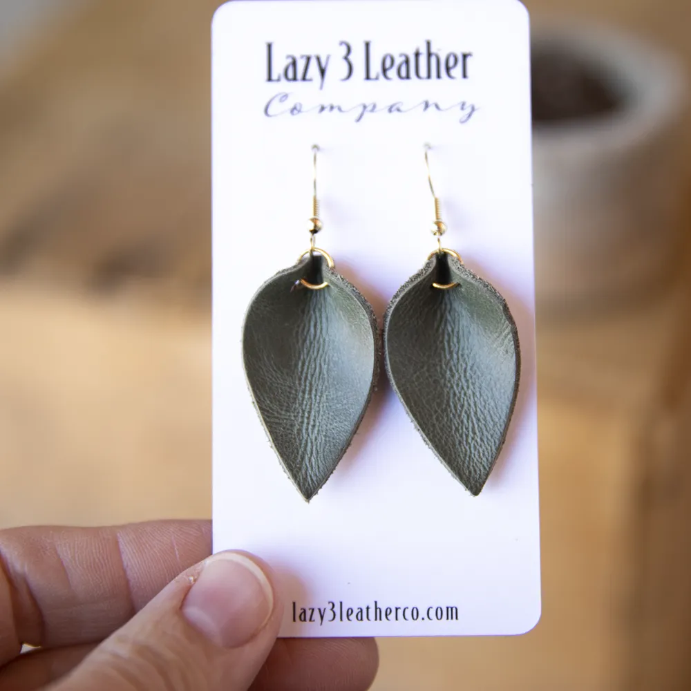 Mini Teardrop Leather Earring