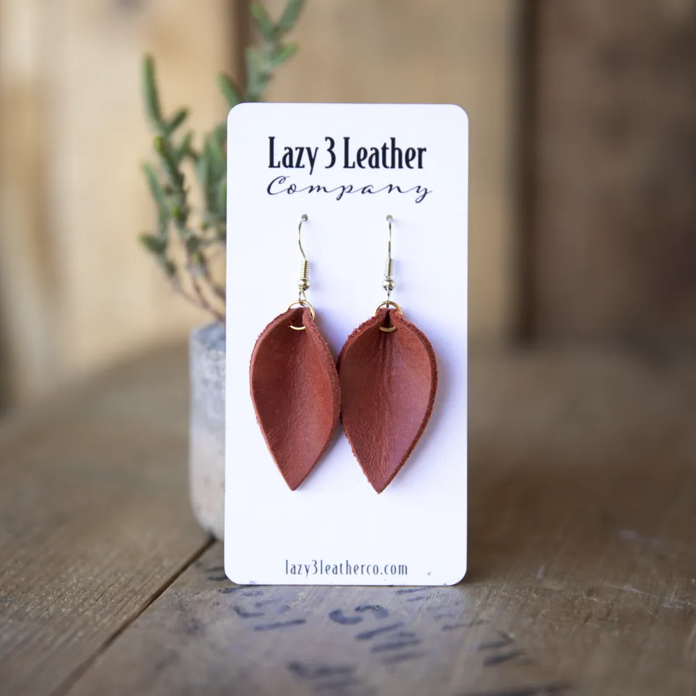 Mini Teardrop Leather Earring