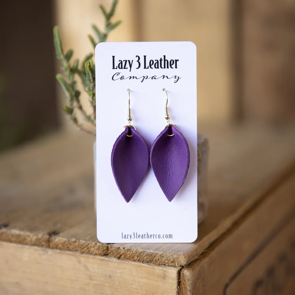 Mini Teardrop Leather Earring