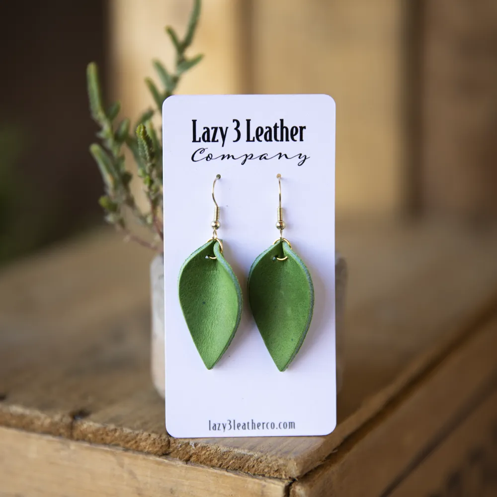 Mini Teardrop Leather Earring