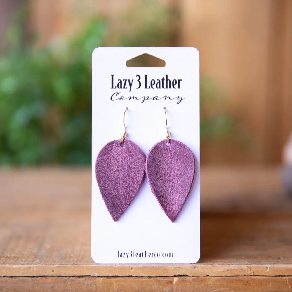 Mini Teardrop Leather Earring