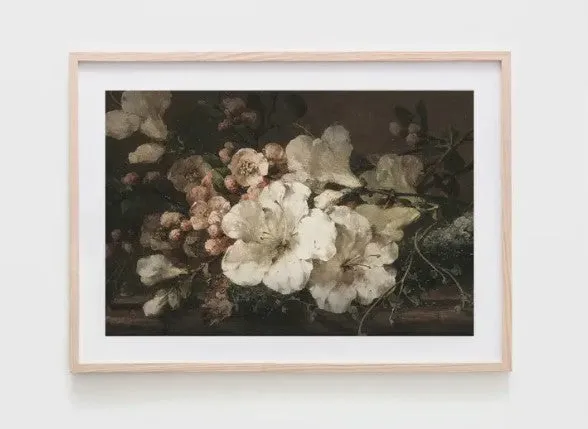 Moody Florals Vintage Art Print