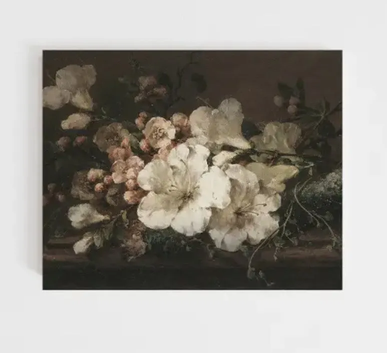 Moody Florals Vintage Art Print