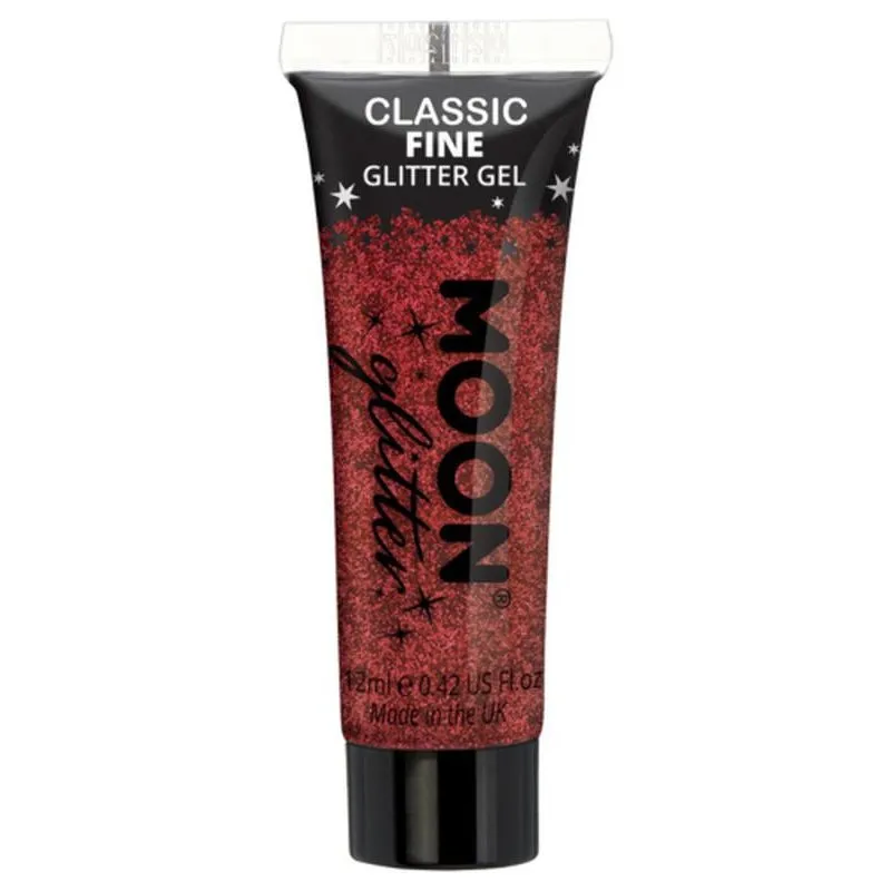 Moon Glitter Classic Fine Glitter Gel, Red