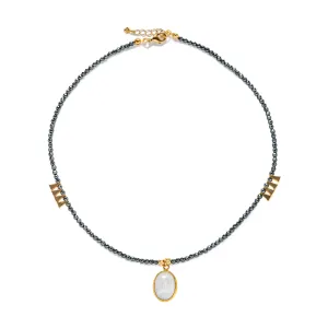 Moonstone and Hematite Necklace