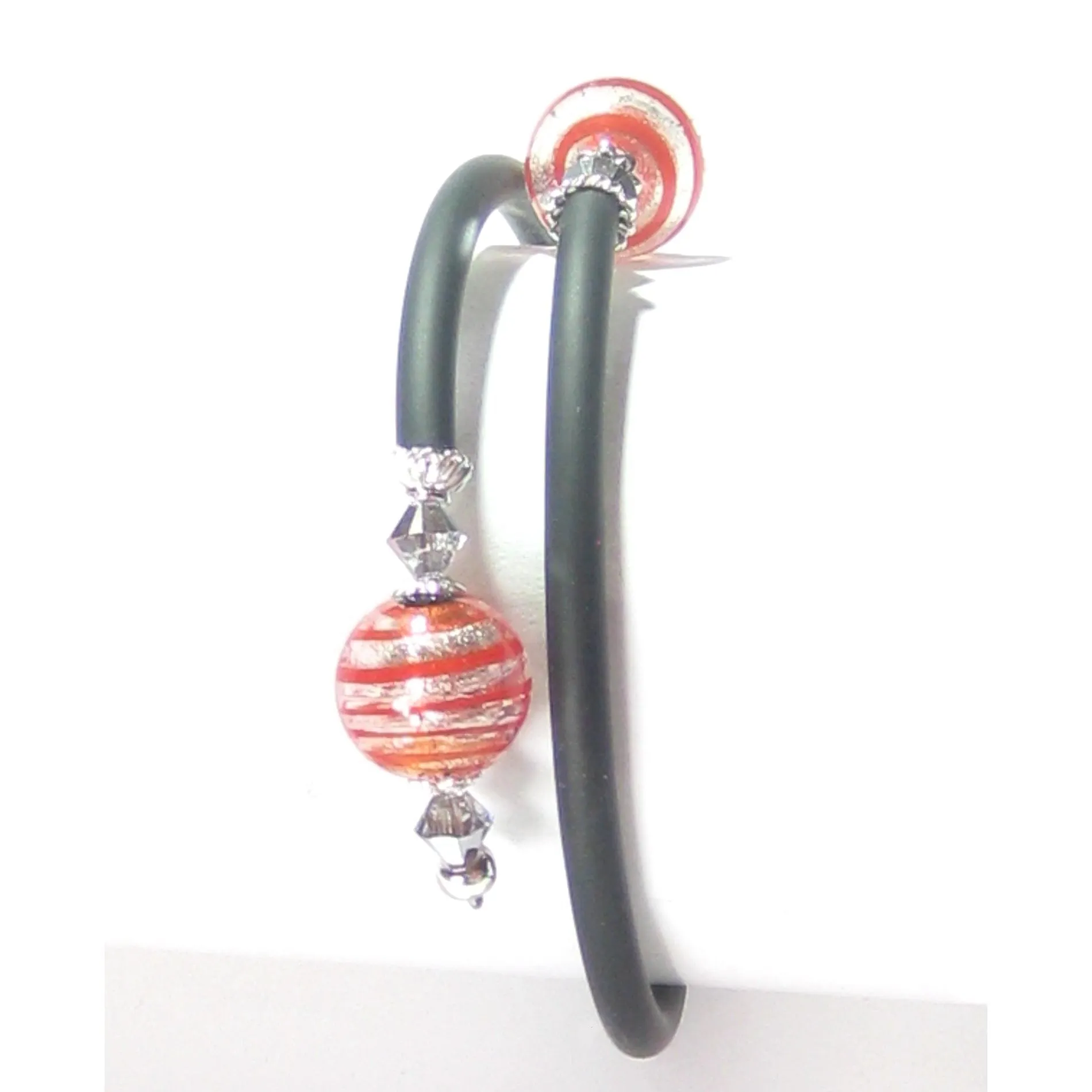 Murano Glass Red Silver Sterling Silver Wrap Bracelet