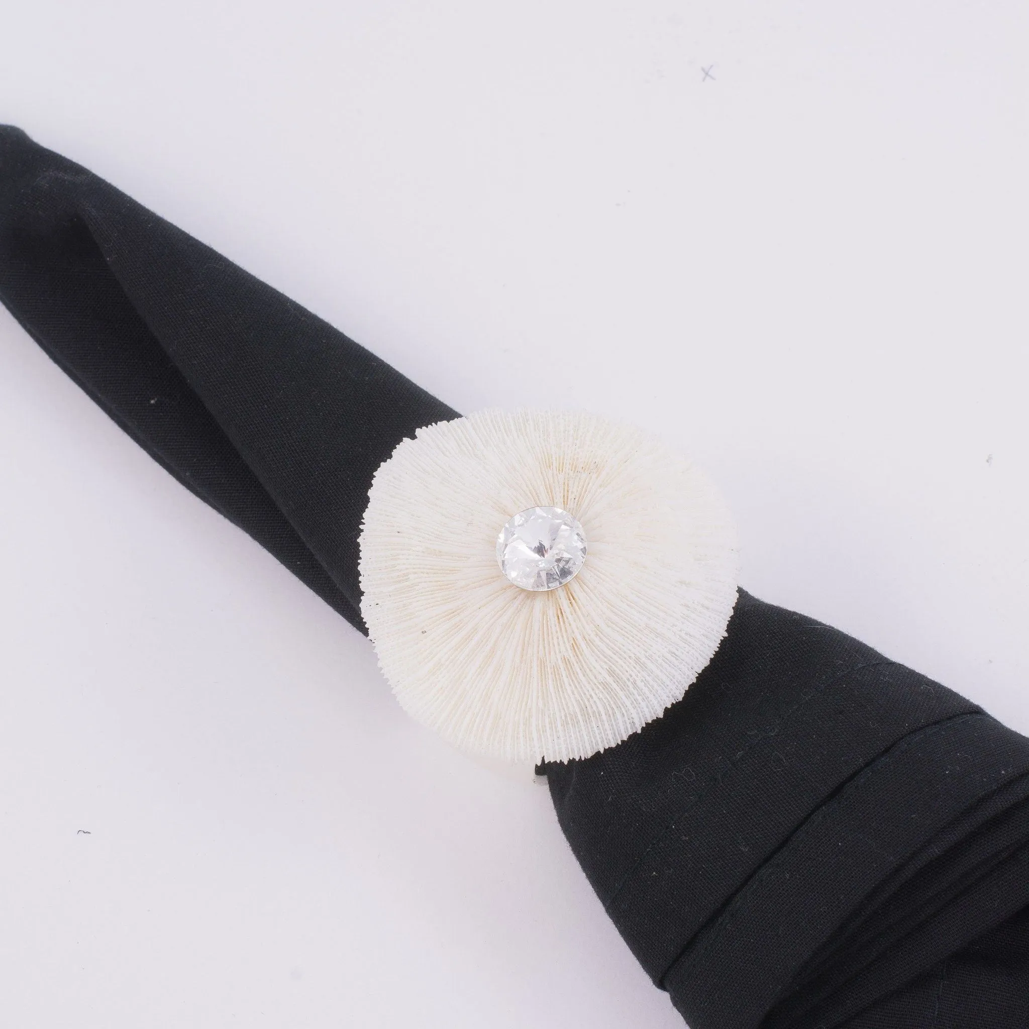 Mushroom Coral Napkin Ring Featuring Premium Crystal | Set of 4