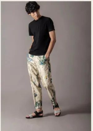New Season Spring Summer 2024-Trouser-Silk Brocade Beige-SDSBB-Fashion Edit by Suket Dhir