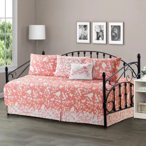 New Wayfair Rhonda Microfiber 6 Piece Coverlet / Bedspread Set for Daybed in Coral! Retails $187 