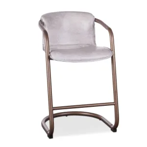 Nisky Leather Counter Chair - Vintage White