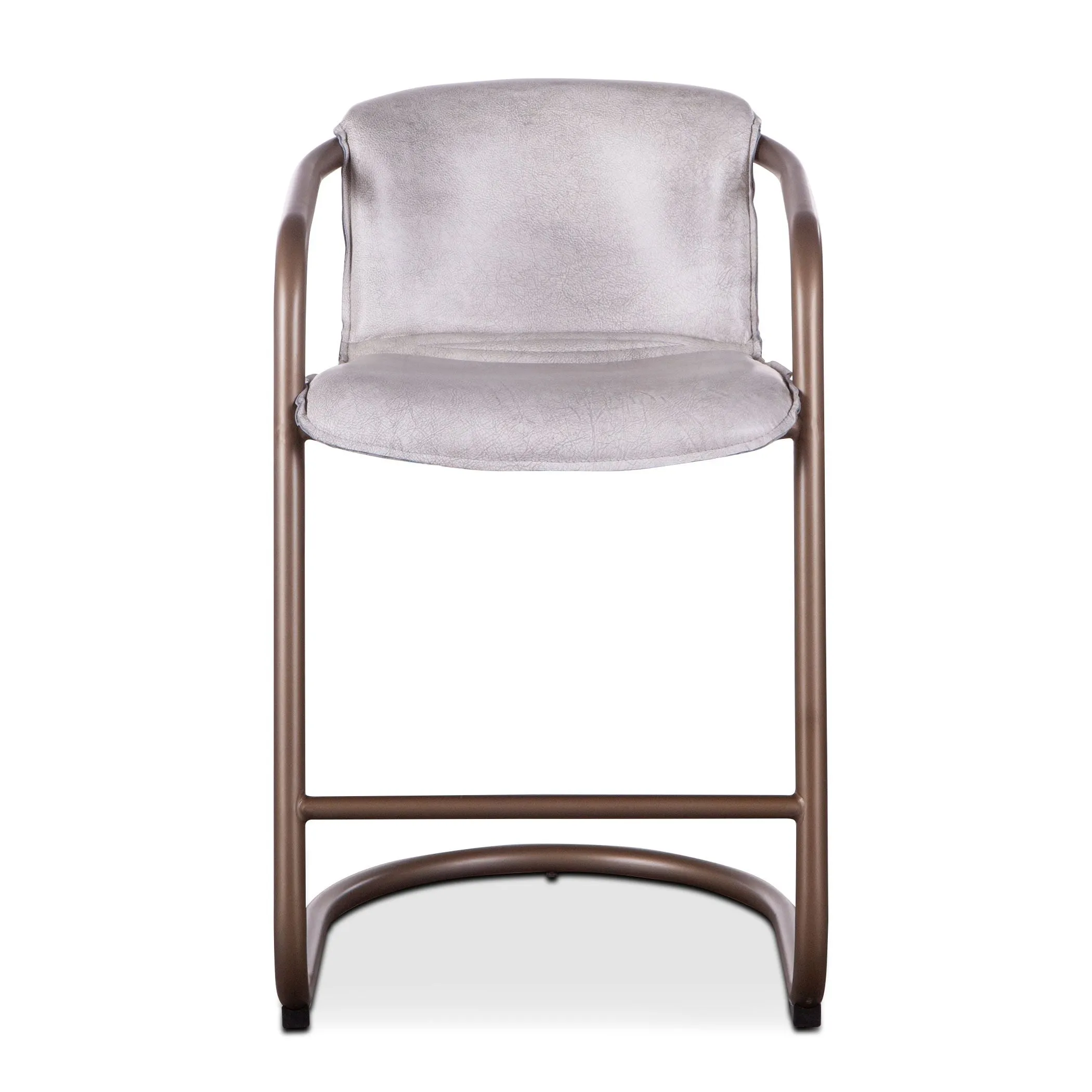 Nisky Leather Counter Chair - Vintage White