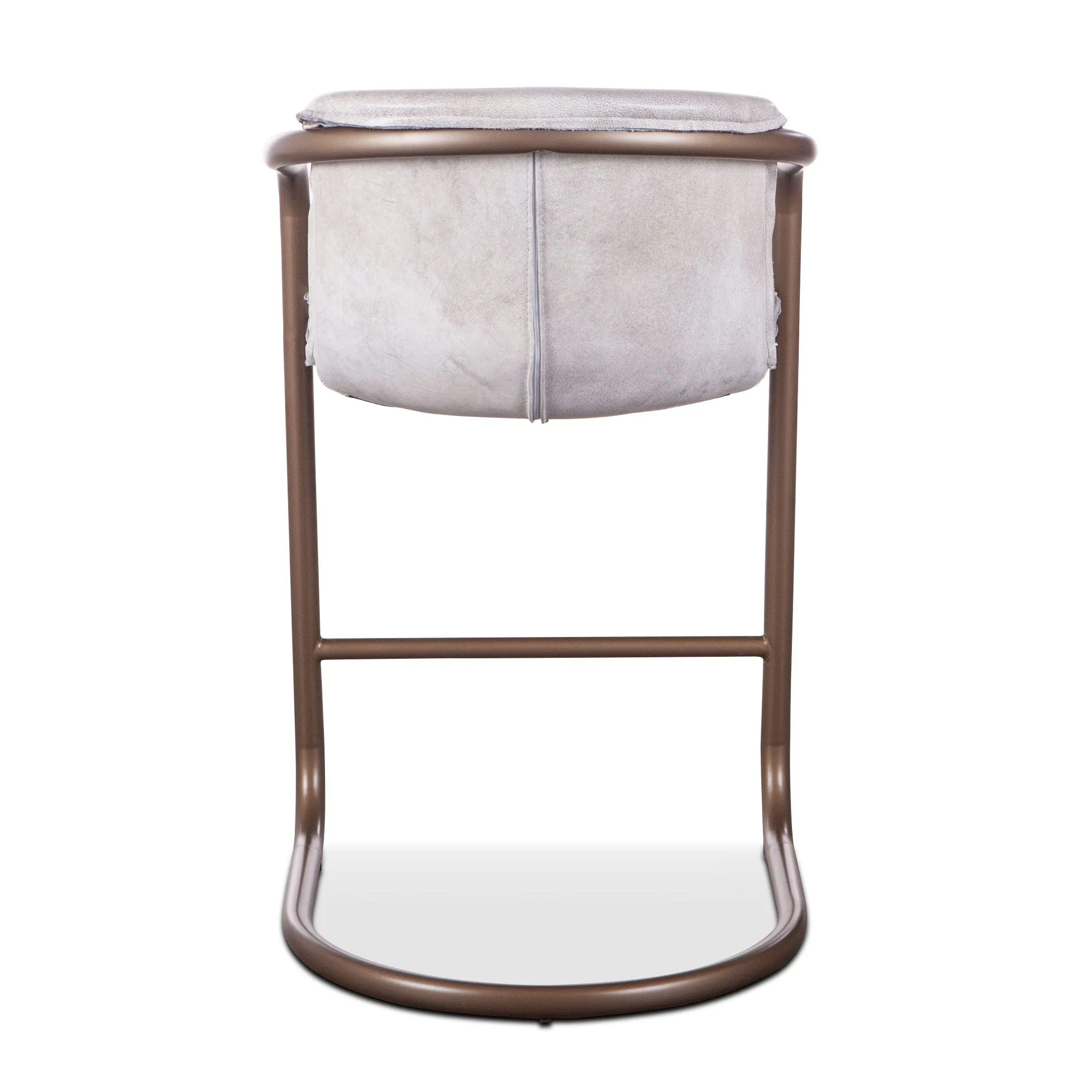 Nisky Leather Counter Chair - Vintage White