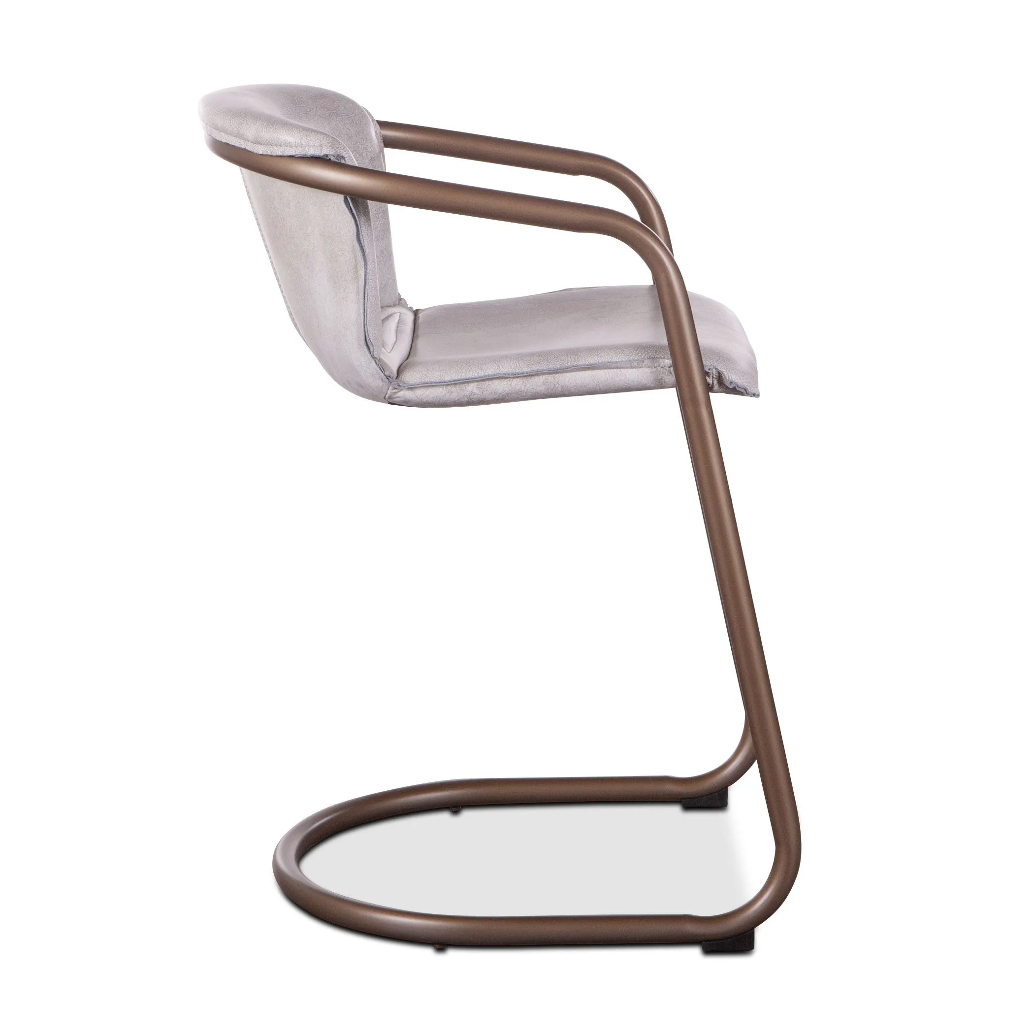 Nisky Leather Counter Chair - Vintage White