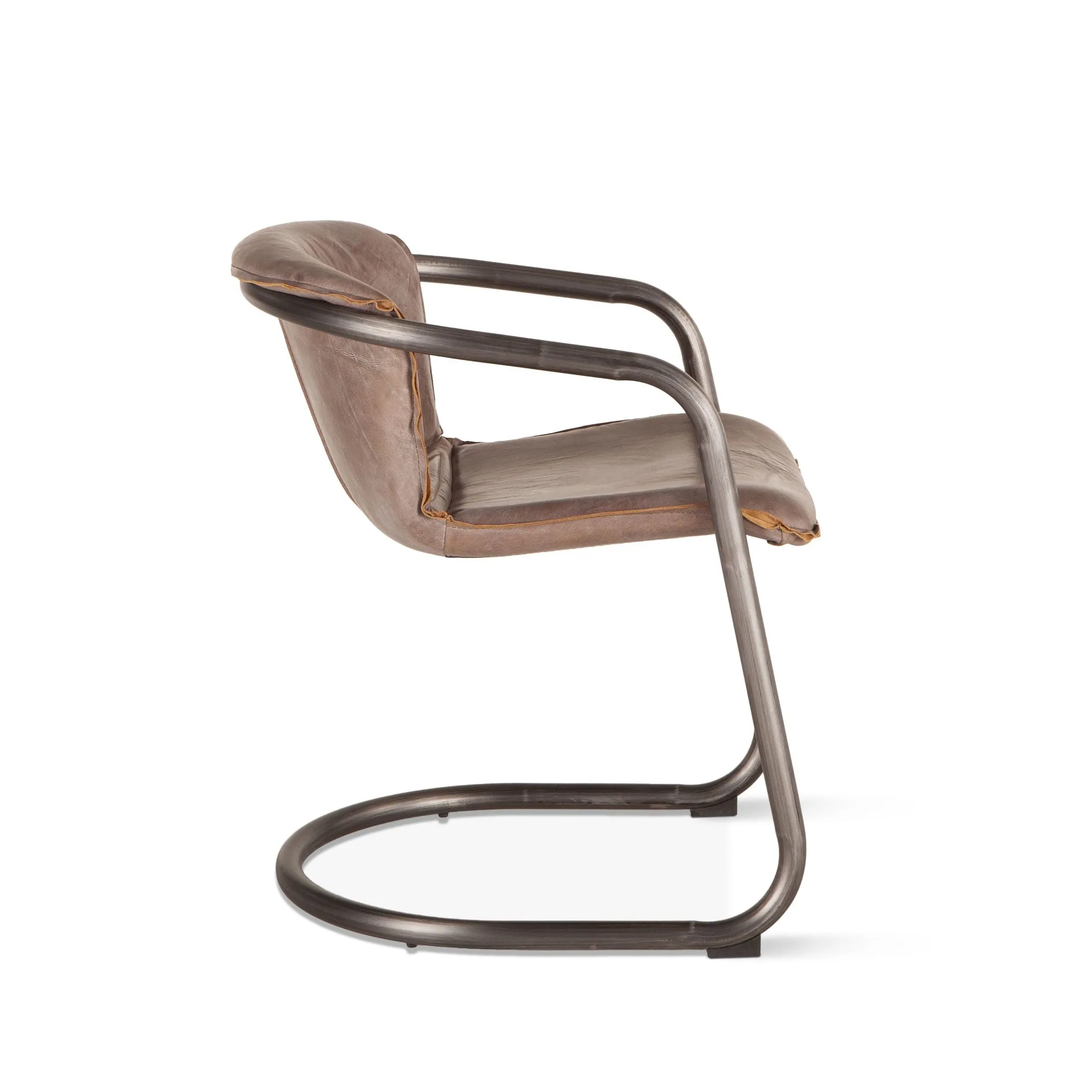 Nisky Leather Dining Chair - Jet Brown