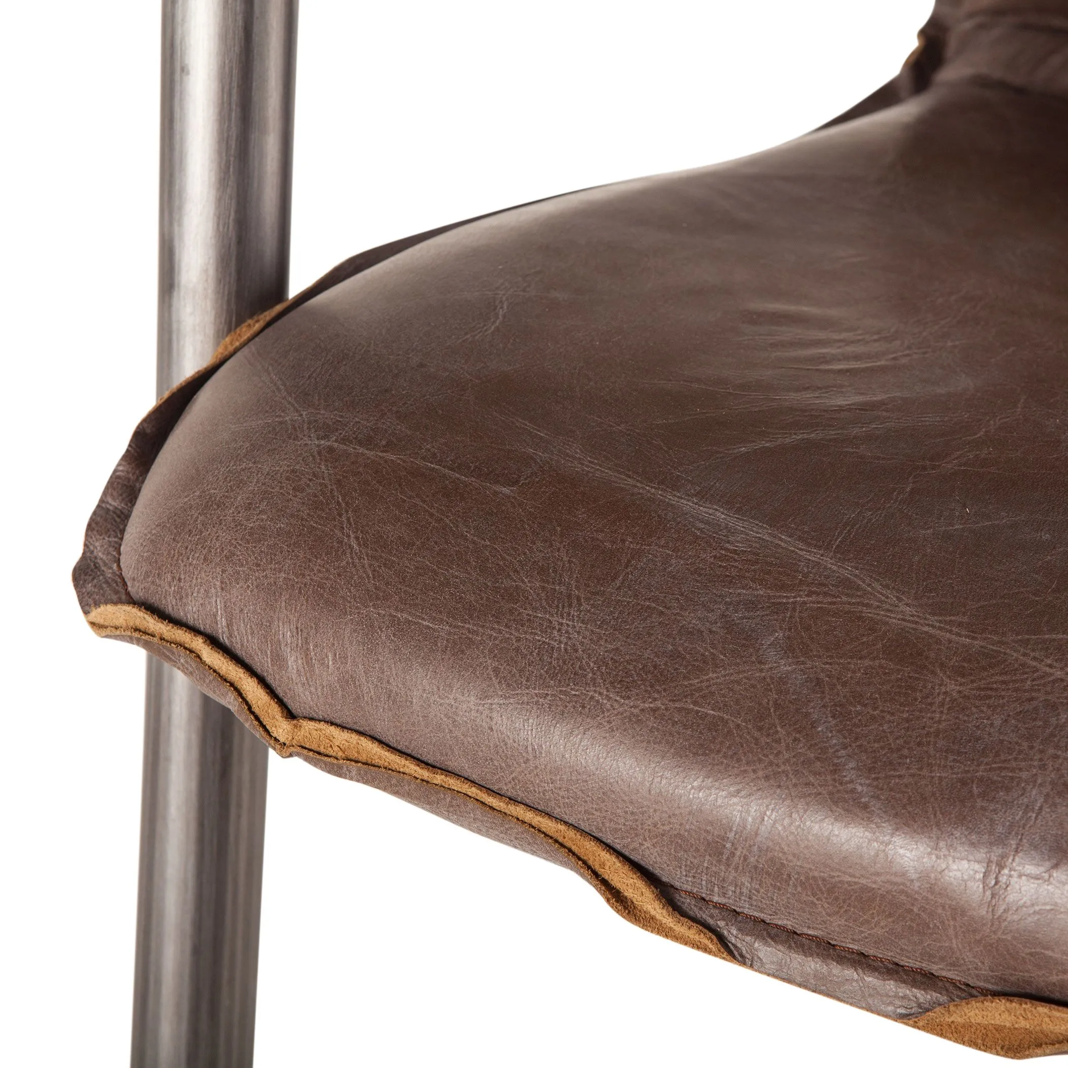 Nisky Leather Dining Chair - Jet Brown