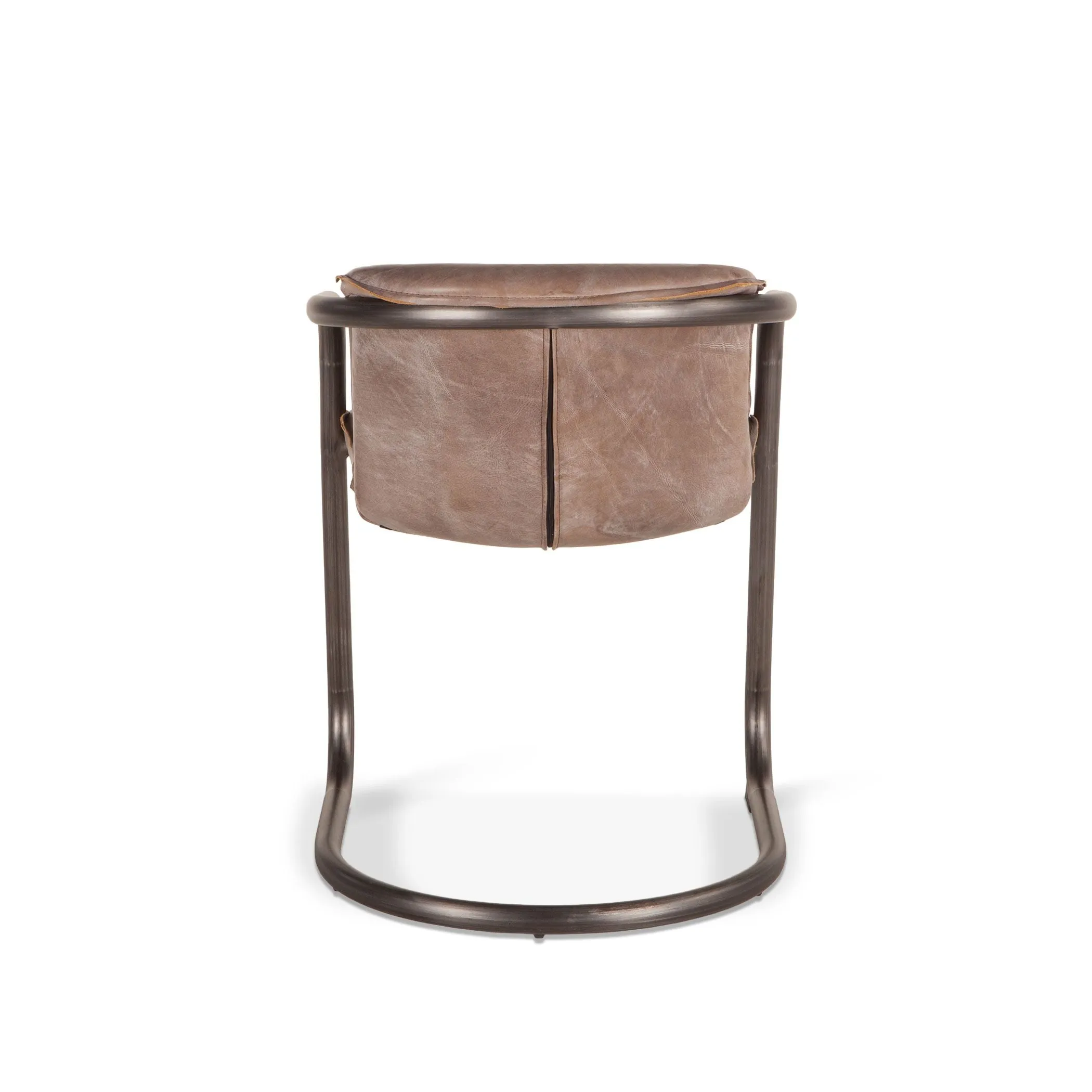 Nisky Leather Dining Chair - Jet Brown