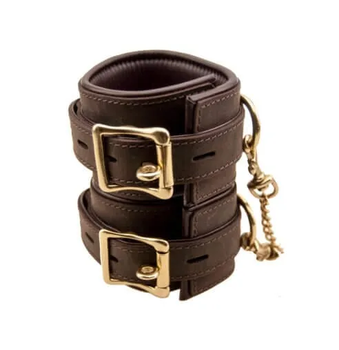 Nubuck Leather Wrist Restraints with Soft Padding for Comfort