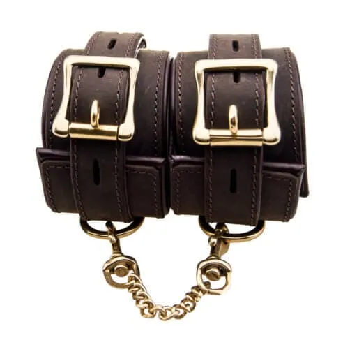 Nubuck Leather Wrist Restraints with Soft Padding for Comfort