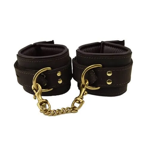 Nubuck Leather Wrist Restraints with Soft Padding for Comfort