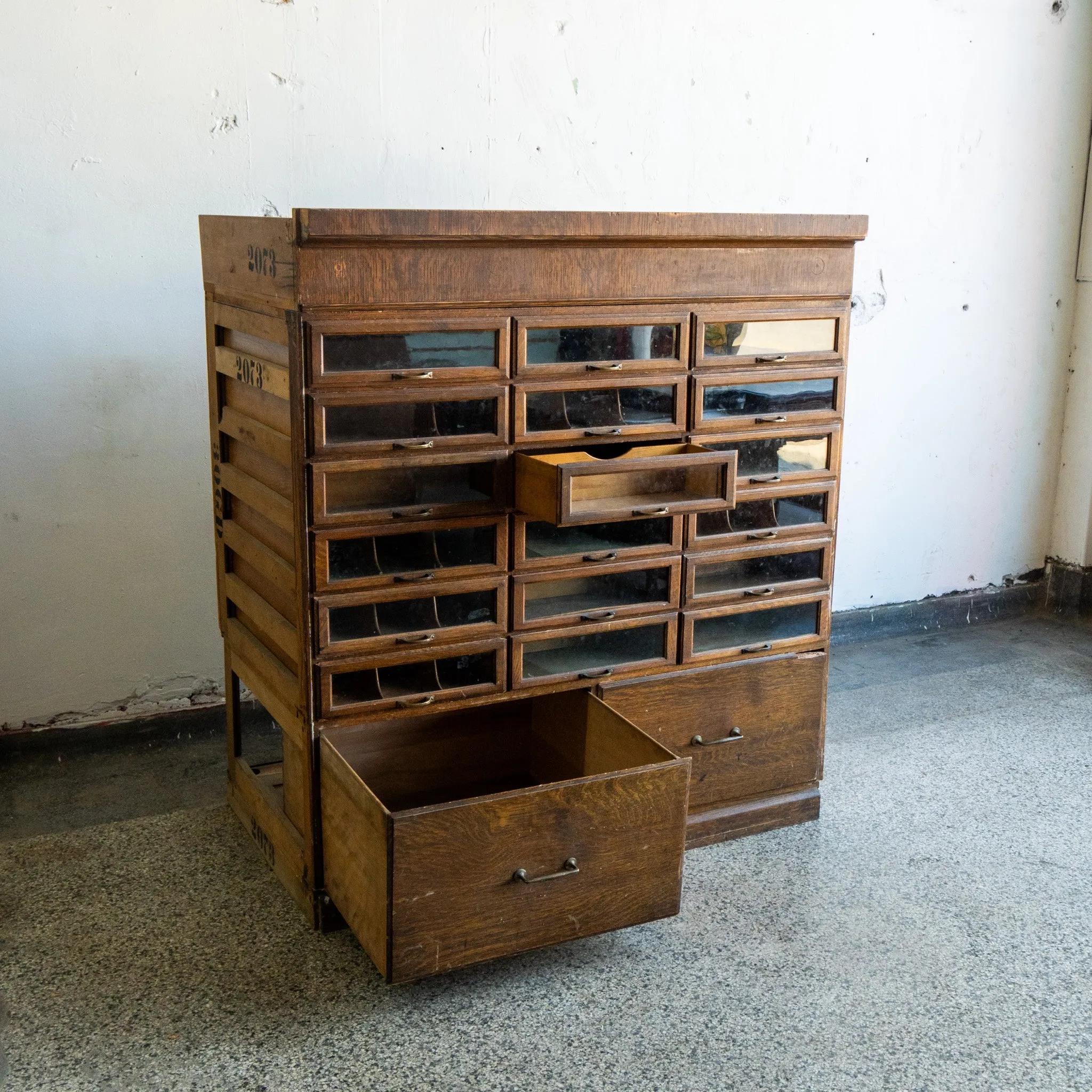 Oak Haberdasher's Cabinet