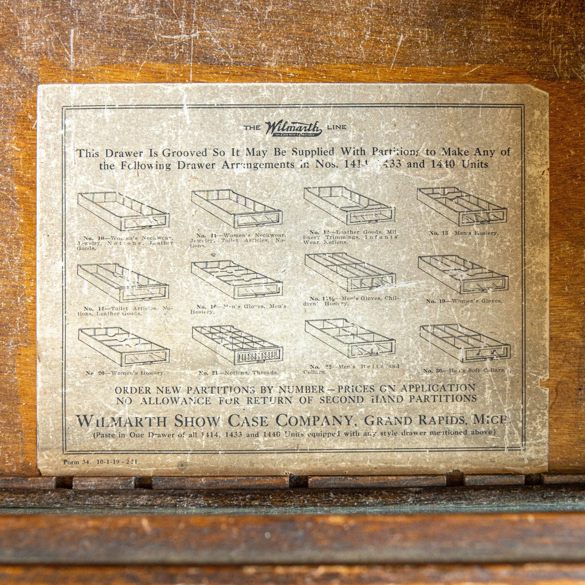 Oak Haberdasher's Cabinet