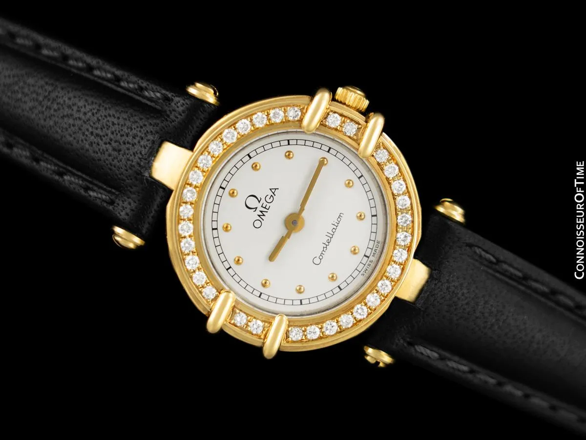 Omega Ladies Constellation Manhattan Bracelet Watch - 18K Gold & Factory Set Diamonds