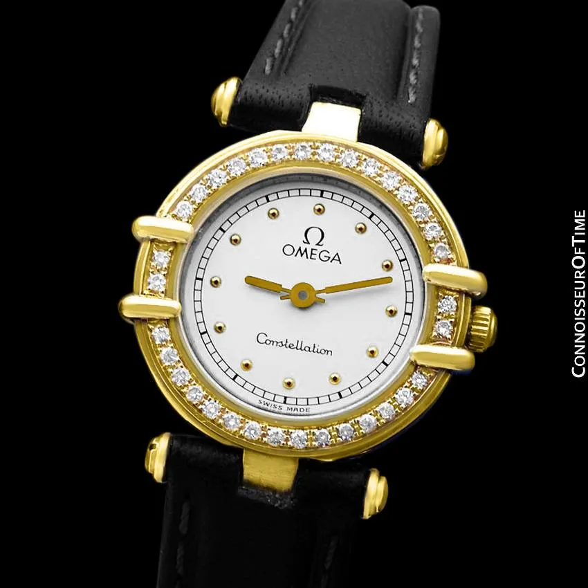 Omega Ladies Constellation Manhattan Bracelet Watch - 18K Gold & Factory Set Diamonds