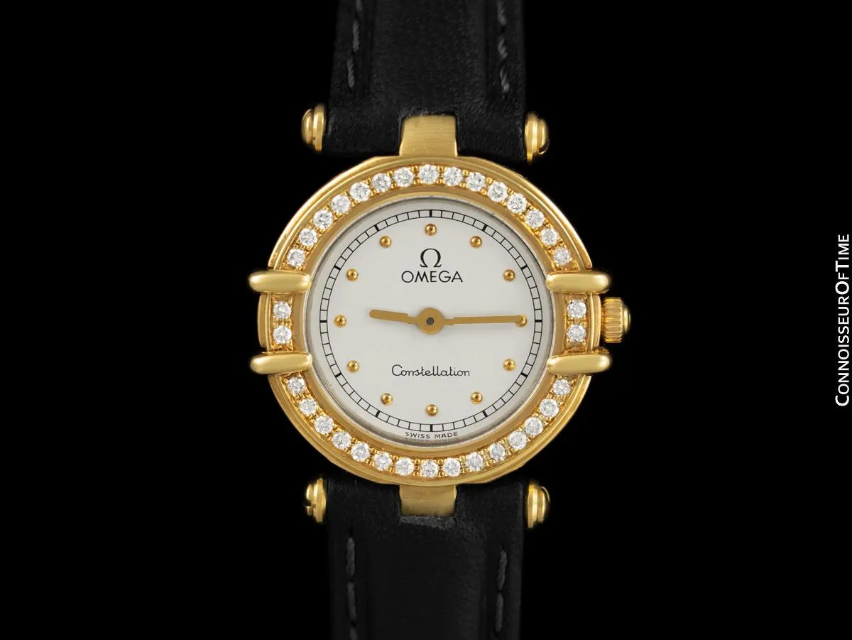 Omega Ladies Constellation Manhattan Bracelet Watch - 18K Gold & Factory Set Diamonds