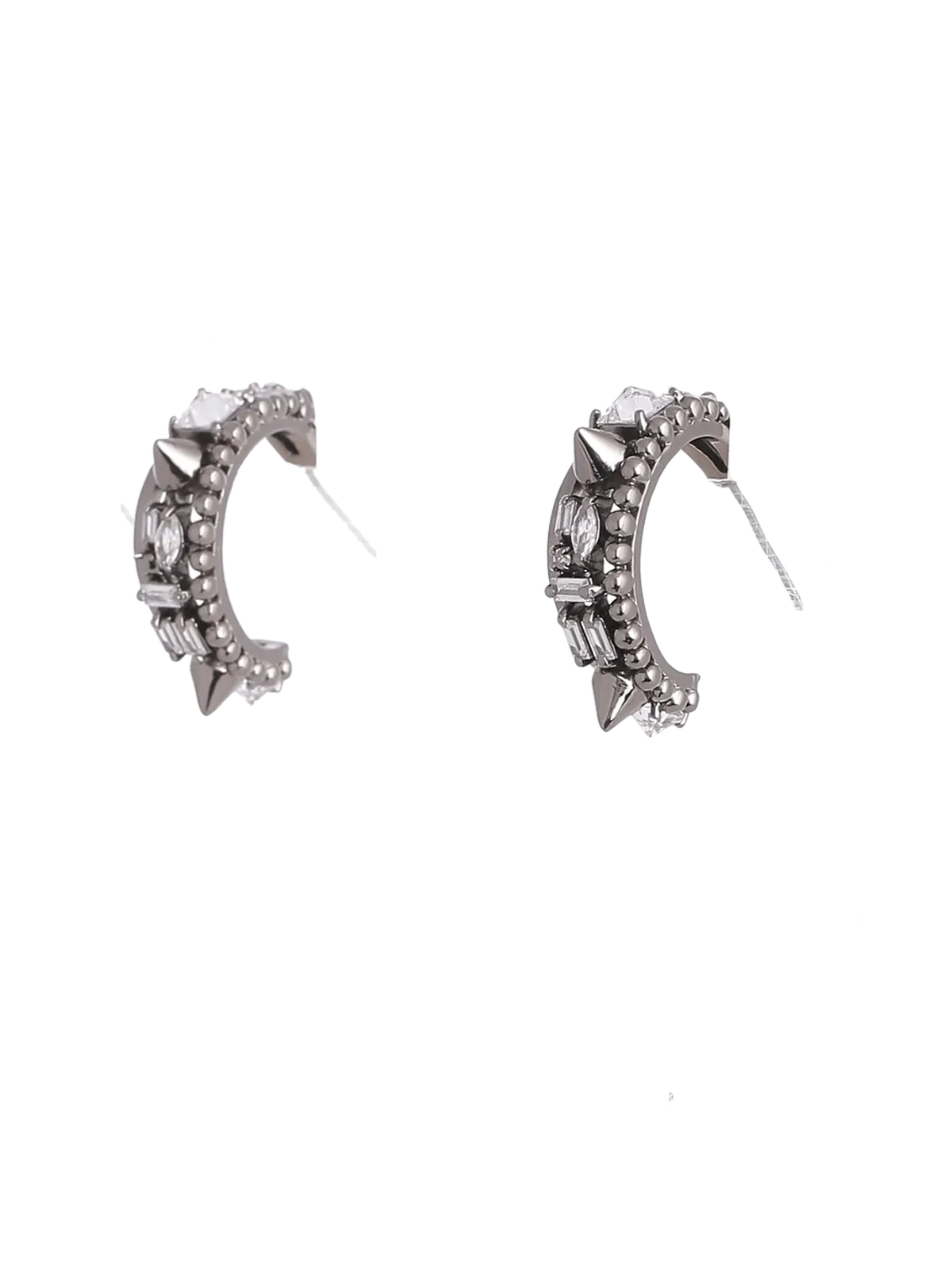Outhouse   I    Orion Gunmetal Coral Gables Crescent Hoop Earrings Gunmetal New OHAW19EA054