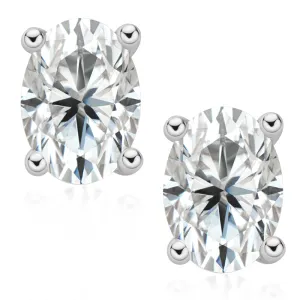 Oval Cut Moissanite Diamond Classic Stud Earrings