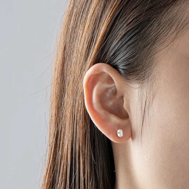 Oval Cut Moissanite Diamond Classic Stud Earrings
