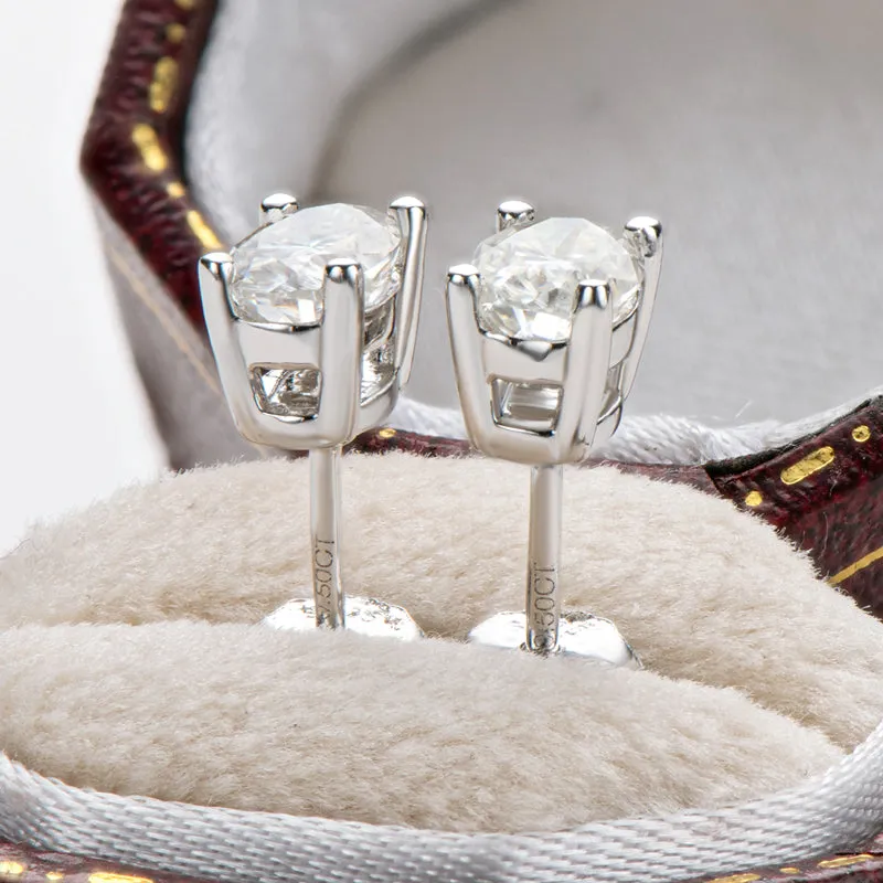 Oval Cut Moissanite Diamond Classic Stud Earrings