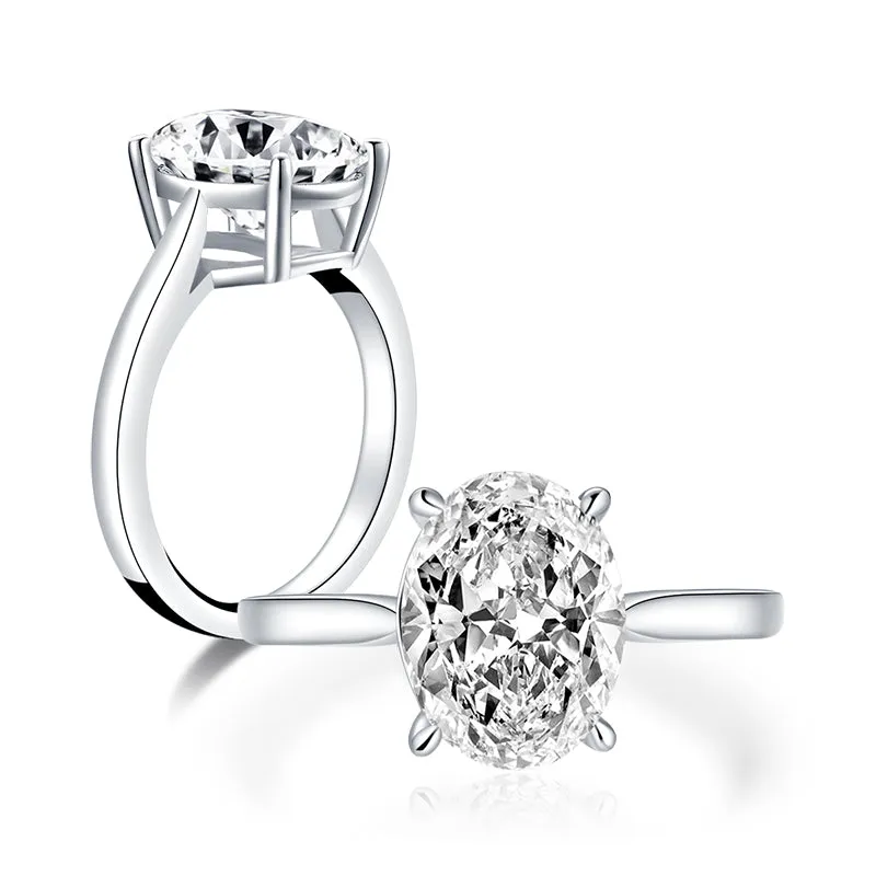 Oval Cut Moissanite Diamond Solitaire Ring