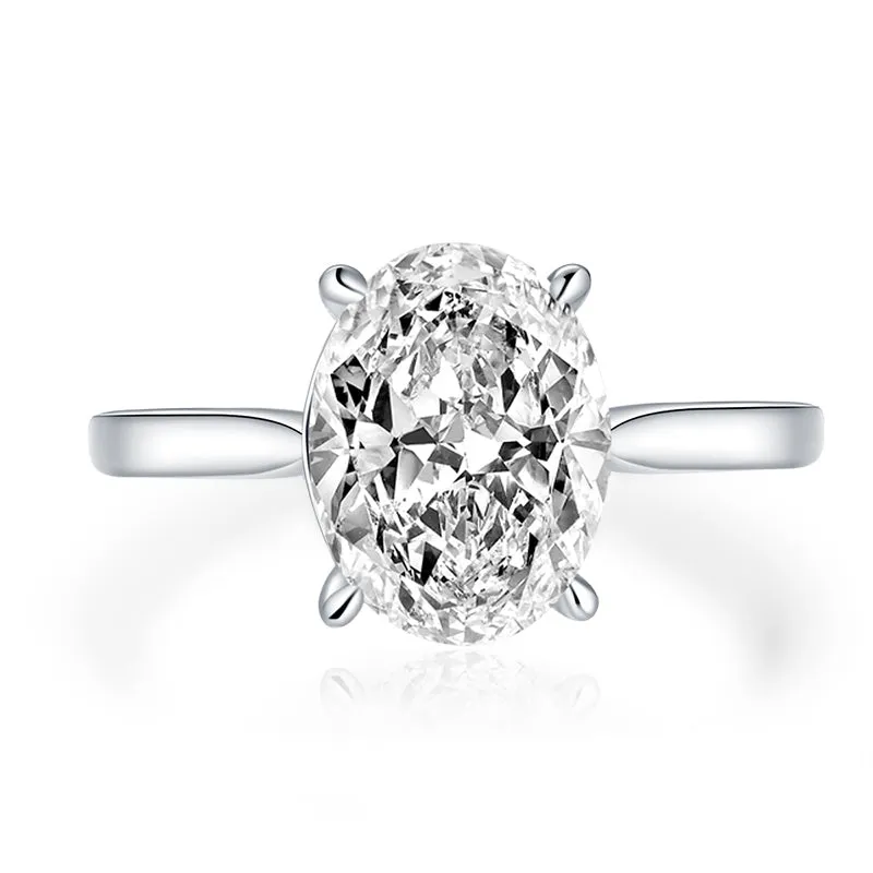 Oval Cut Moissanite Diamond Solitaire Ring