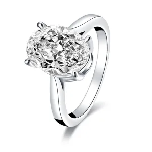 Oval Cut Moissanite Diamond Solitaire Ring