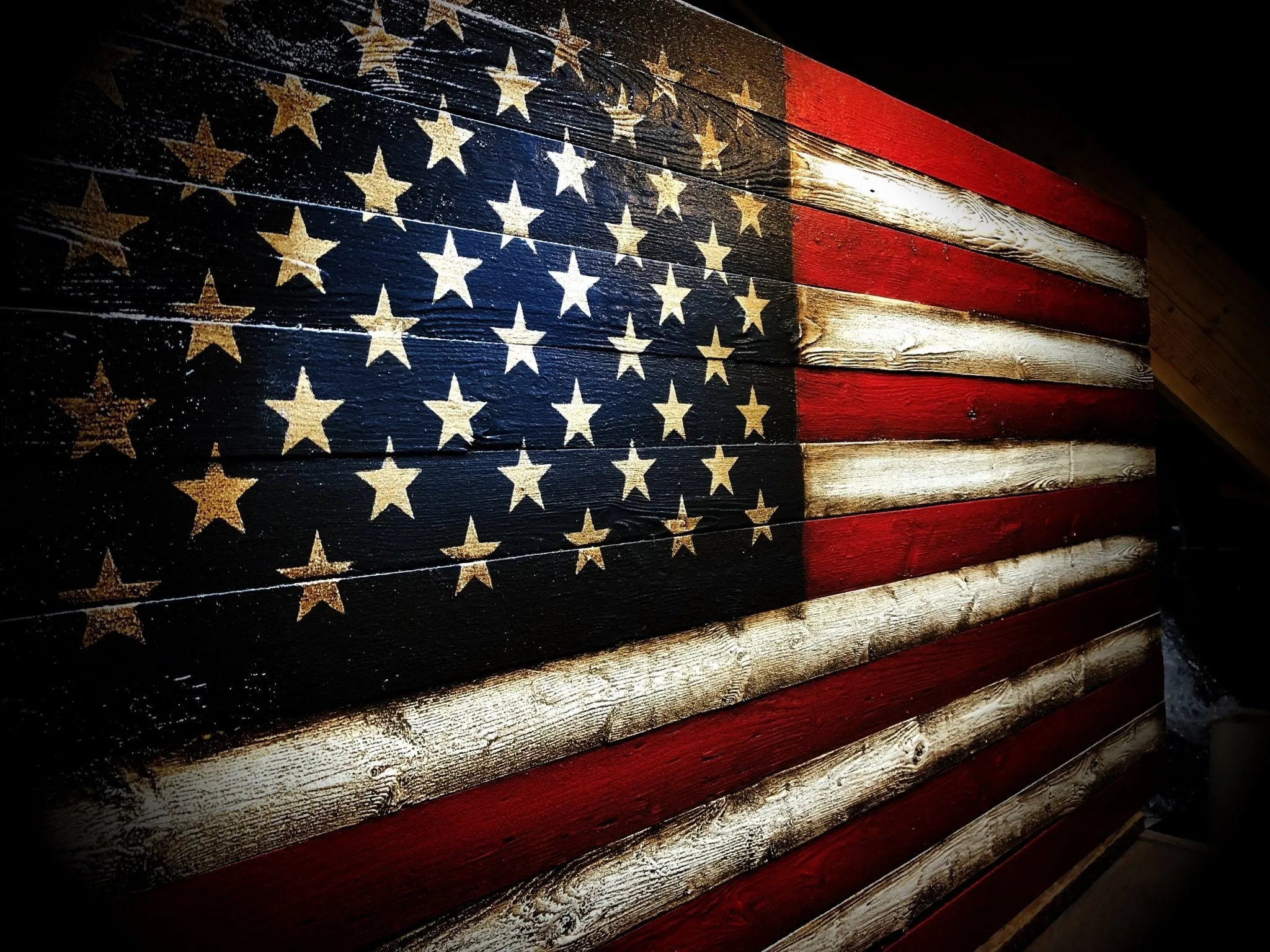 Oversized American Flag Sign