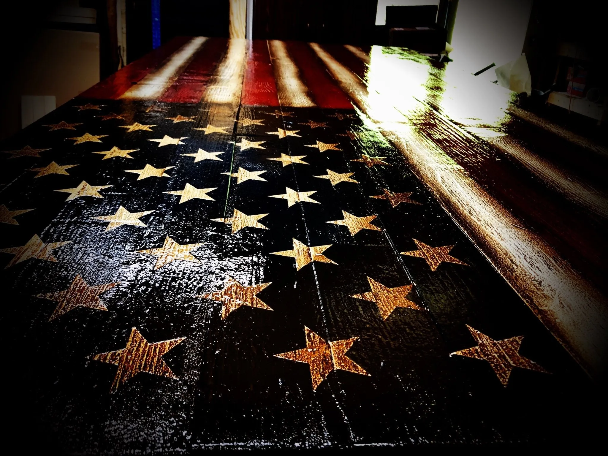 Oversized American Flag Sign