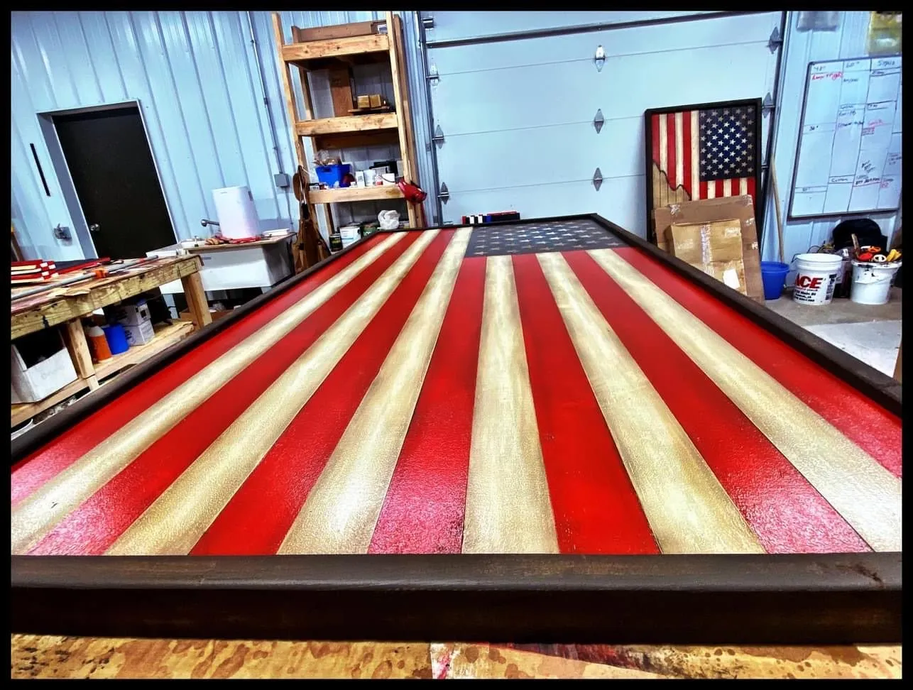 Oversized American Flag Sign