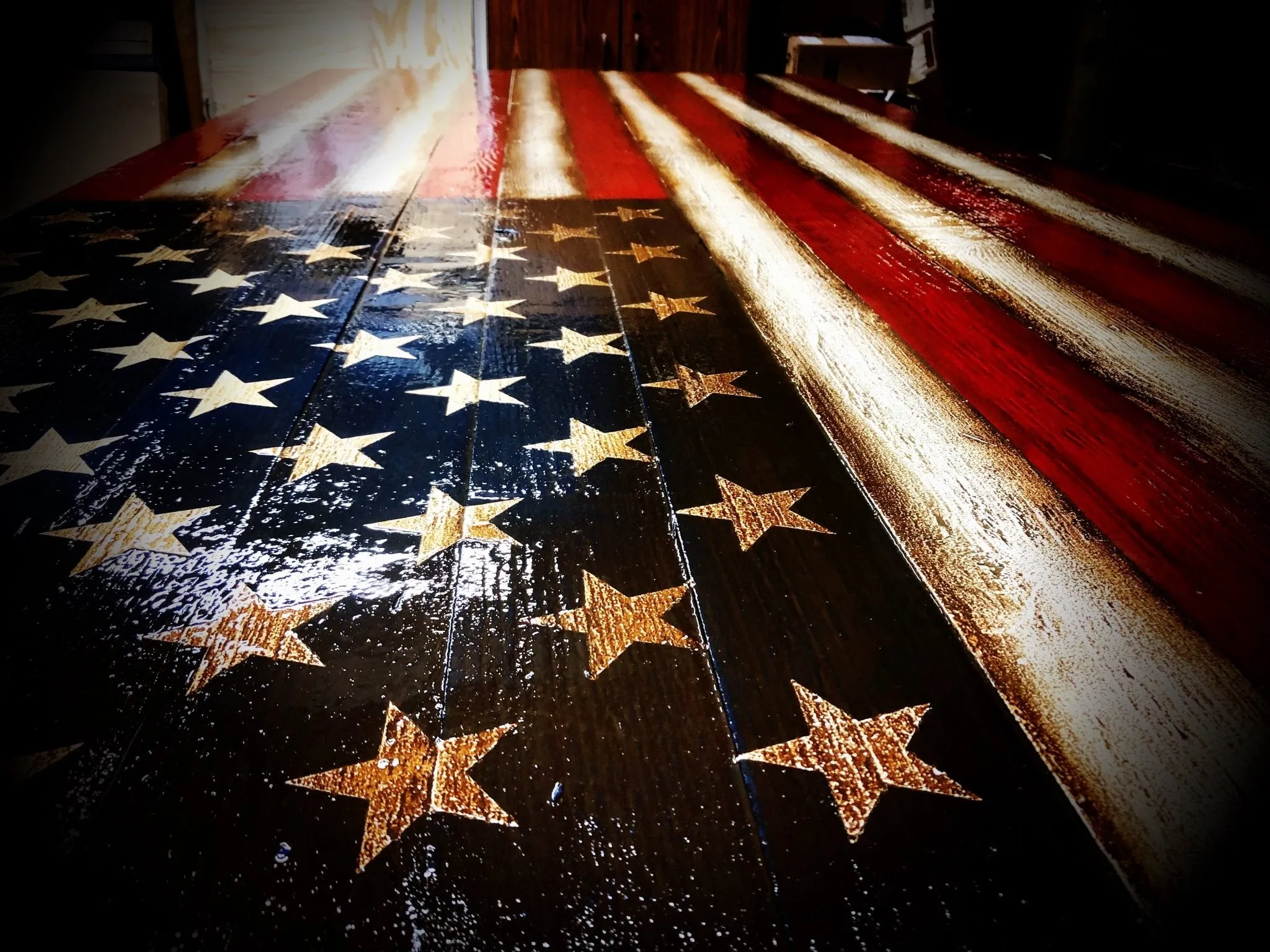 Oversized American Flag Sign