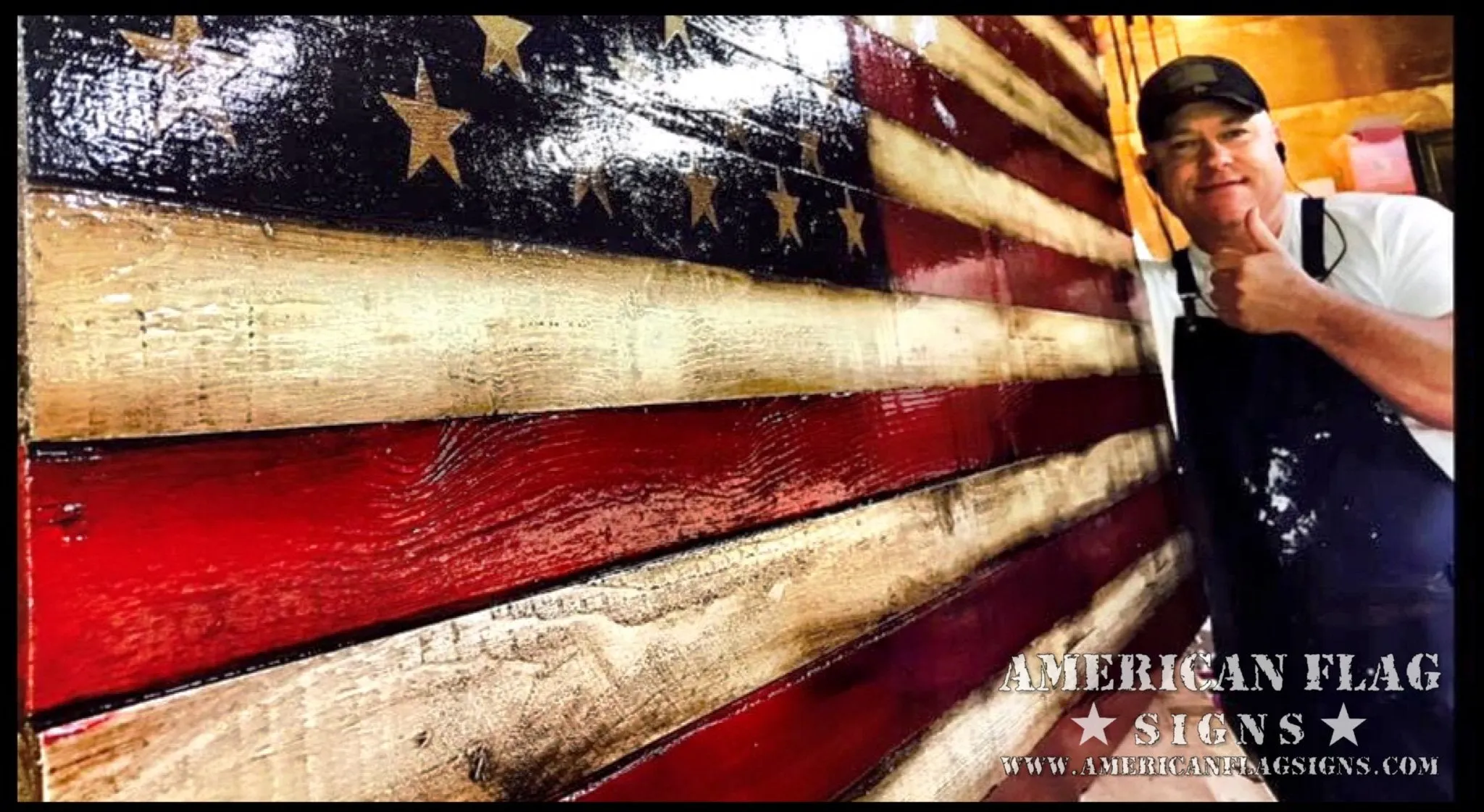 Oversized American Flag Sign