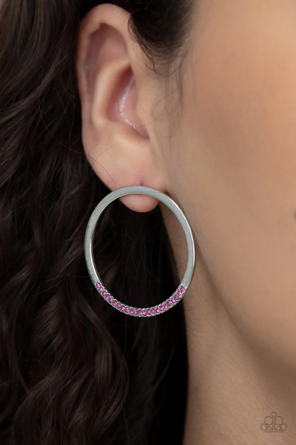 Paparazzi Spot On Opulence - Pink Post Earrings
