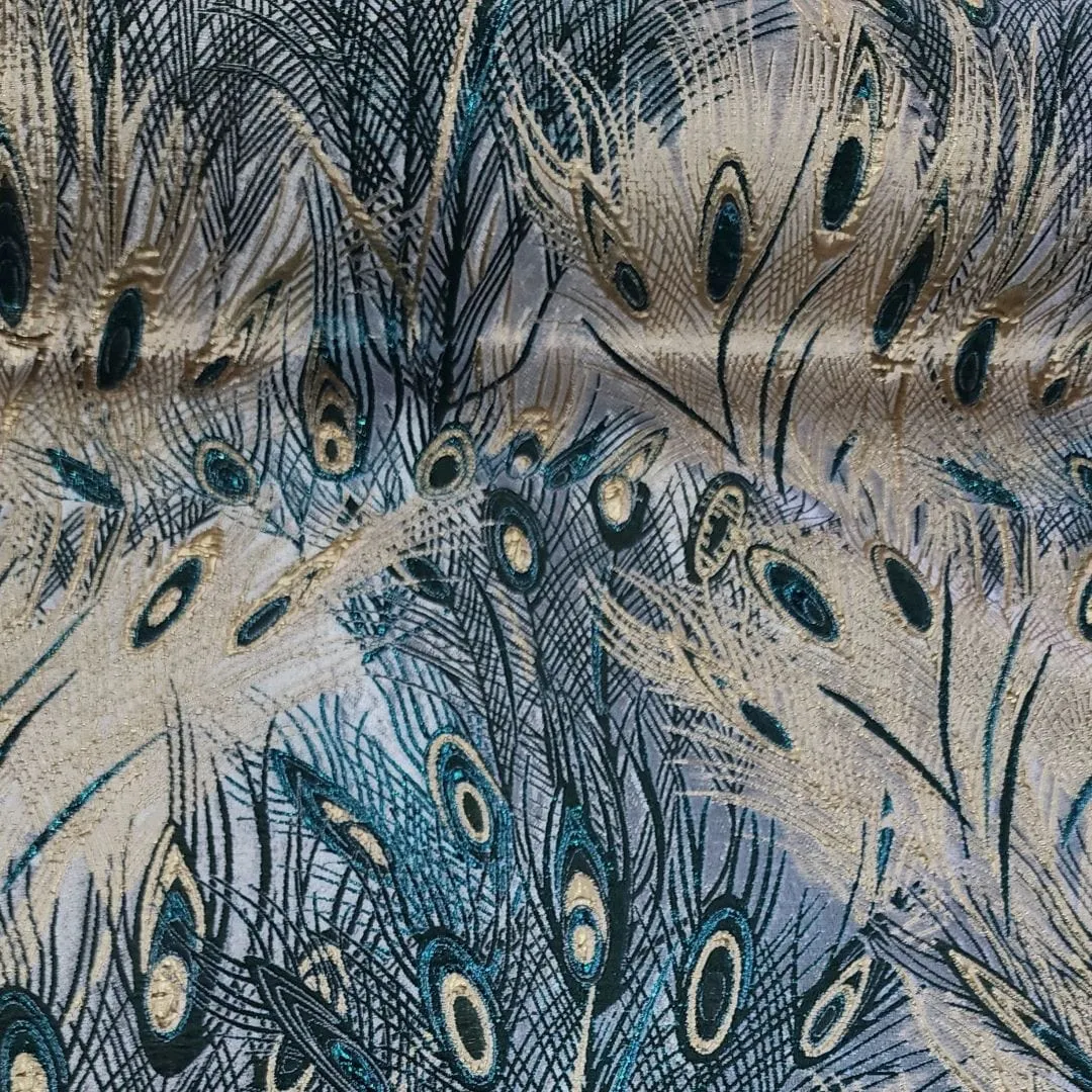 Peacock Brocade Fabric Bottle Green 150cm