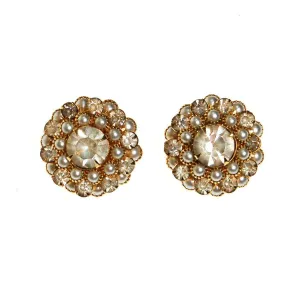 Pearl and Crystal Earrings by Judy Lee