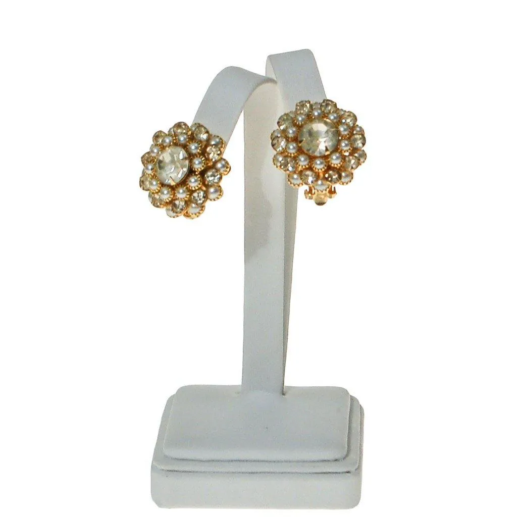 Pearl and Crystal Earrings by Judy Lee