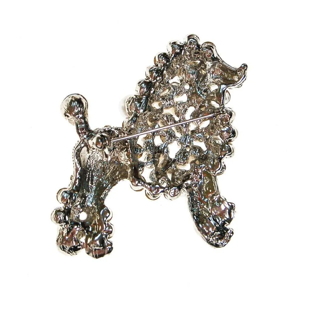 Pearl and Rhinestone Poodle Brooch