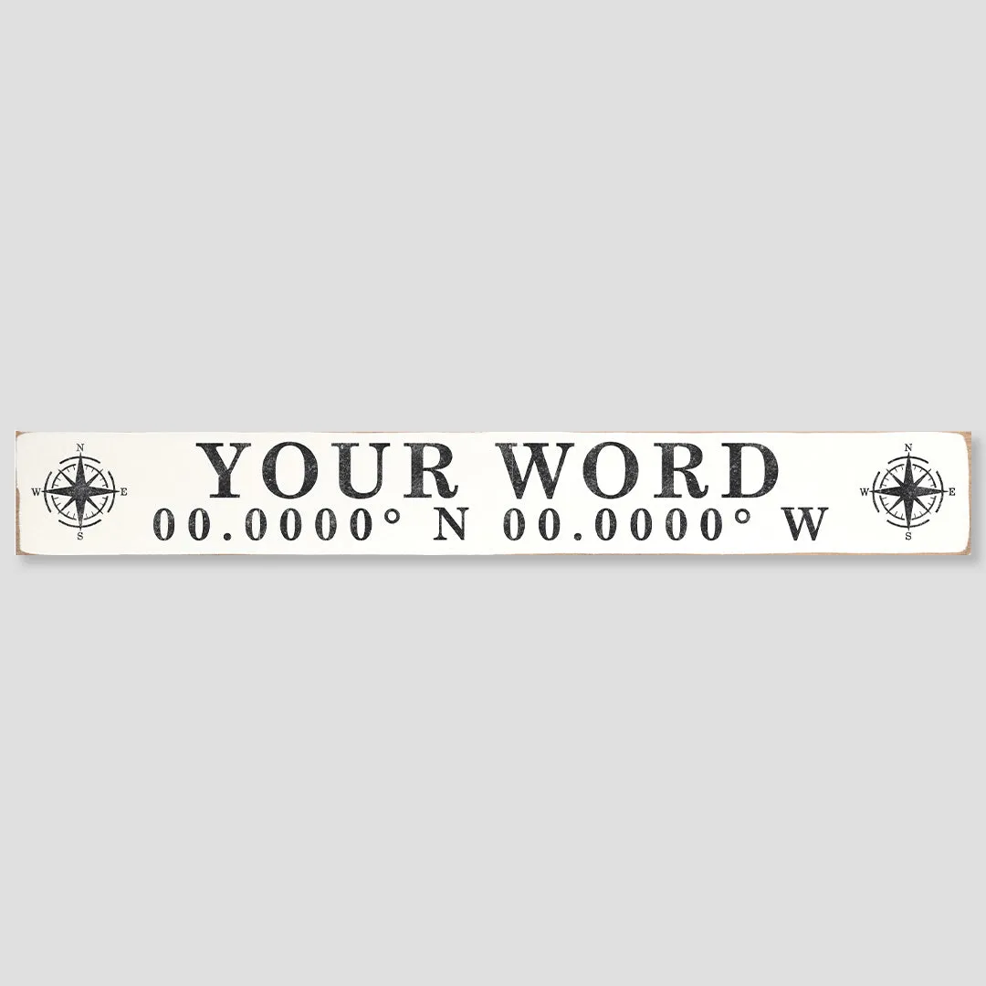 Personalized Compass White/Black Barn Wood Sign