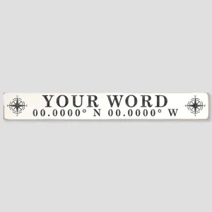 Personalized Compass White/Black Barn Wood Sign