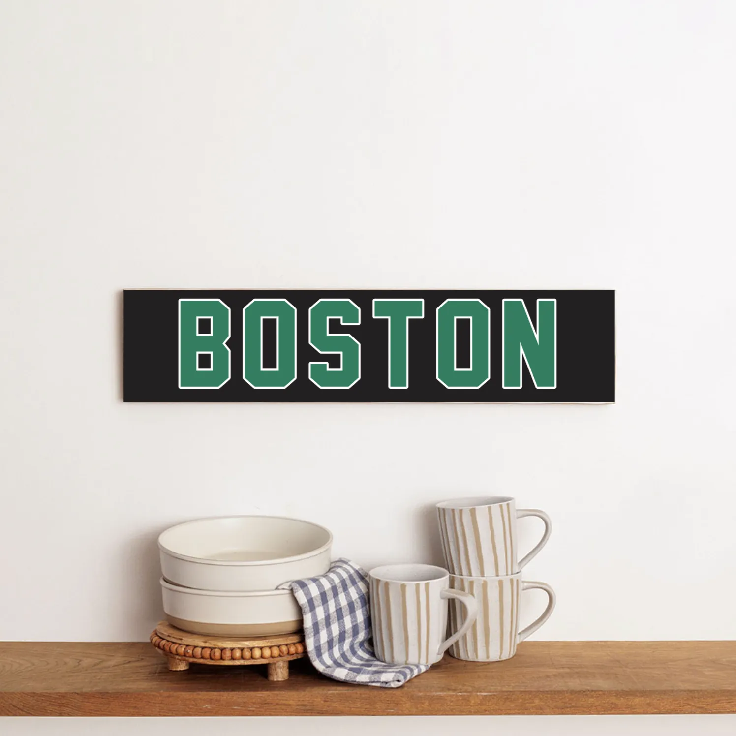 Personalized Green and Black Boston Barn Wood Sign