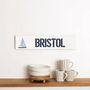 Personalized Indigo Sailboat Barn Wood Sign