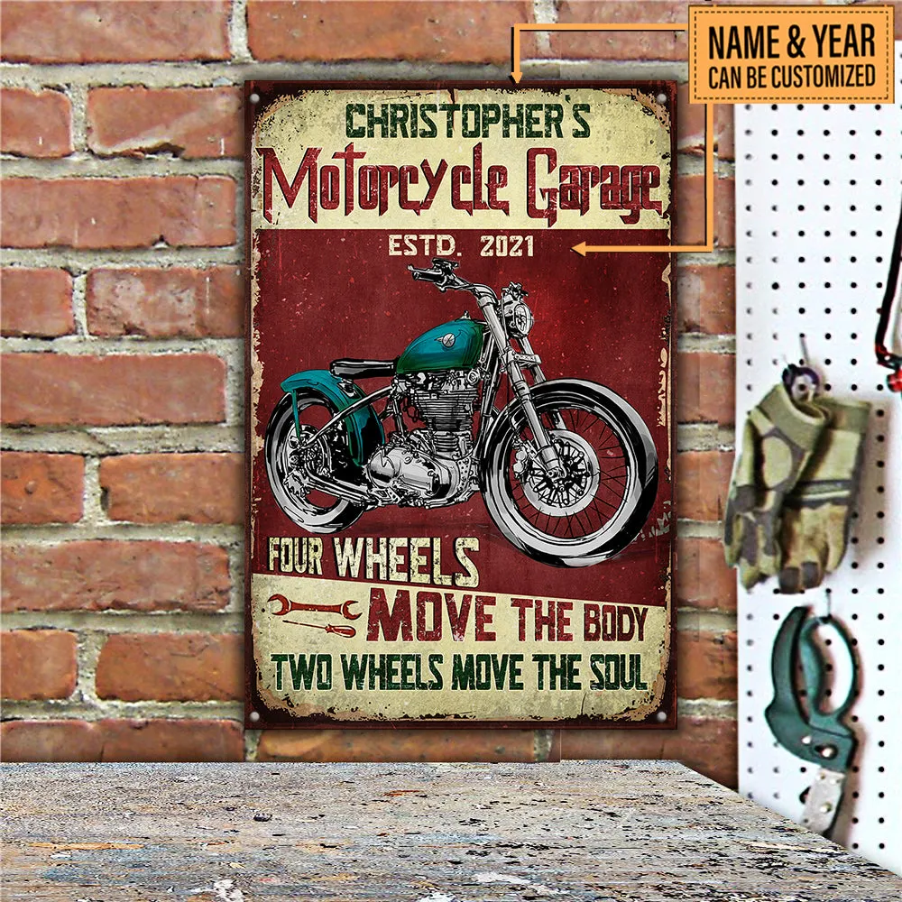 Personalized Motorcycle Garage Classic Metal Sign